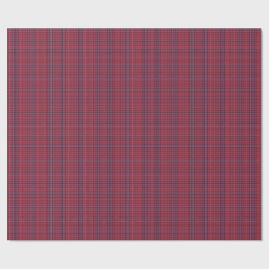 Berry Red and Slate Blue Subtle Plaid Cadeaupapier (Vlak)
