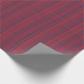 Berry Red and Slate Blue Subtle Plaid Cadeaupapier (Hoek)