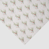 Berry Red Botanical Holiday Kerstcadeau Tissuepapier (Detail)