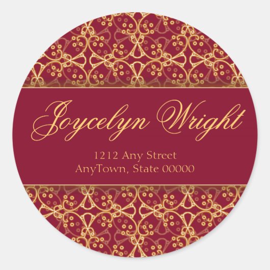 Berry Red Cluster Adres Stickers (Voorkant)