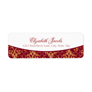 Berry Red Cluster Return-adreslabels Etiket