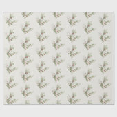 Berry Red Cream Botanische Vakantie Kerstmis Cadeaupapier (Vlak)