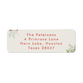 Berry Red Cream Botanische Vakantie Kerstmis Etiket (Voorkant)