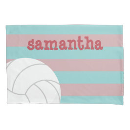 Berry Red en Aqua Giant Volleyball Striped Kussensloop