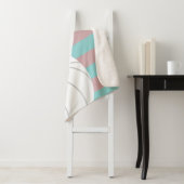 Berry Red en Aqua Giant Volleyball Striped Sherpa Deken (In situ)