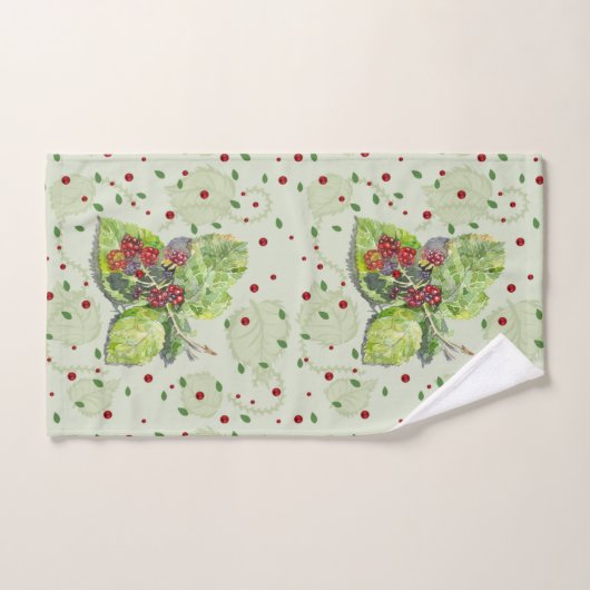 Berry Red en zwarte bramen Bad Handdoek (Handdoek)