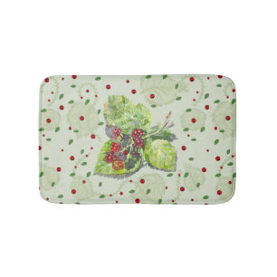 Berry Red en zwarte bramen Badmat