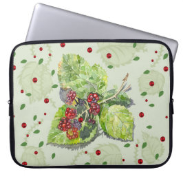 Berry Red en zwarte bramen Laptop Sleeve