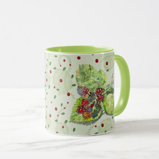 Berry Red en zwarte bramen Mok (Voorkant rechts)