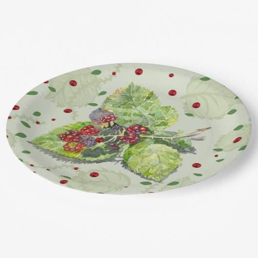 Berry Red en zwarte bramen Papieren Bordje (Gekanteld)