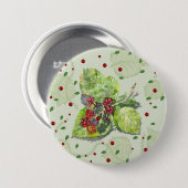 Berry Red en zwarte bramen Ronde Button 7,6 Cm (Voorkant /achterkant)