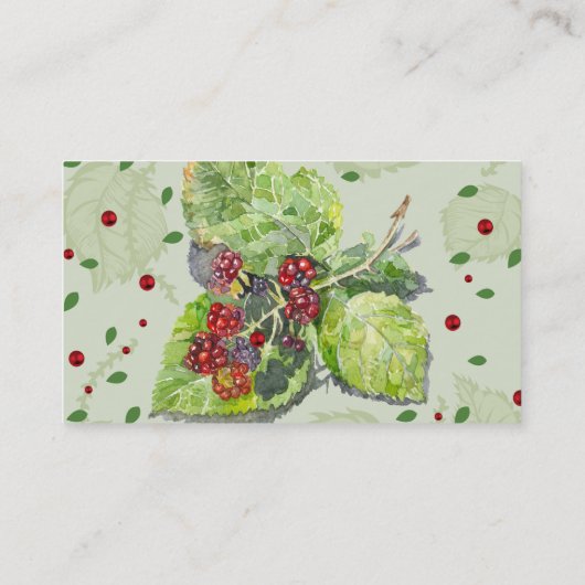 Berry Red en zwarte bramen Visitekaartje (Achterkant)