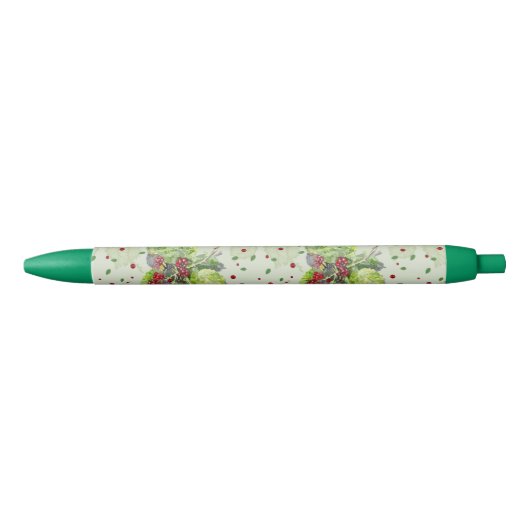 Berry Red en zwarte bramen Zwarte Inkt Pen (Voorkant)
