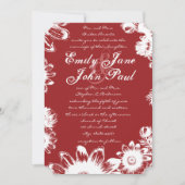 Berry Red  Flower Weddings Kaart (Voorkant)