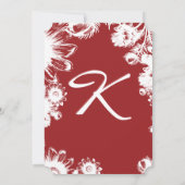 Berry Red Flower Weddings Kaart (Achterkant)