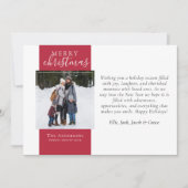 Berry Red Foto Vrolijk Kerstfeest Feestdagenkaart (Voorkant)