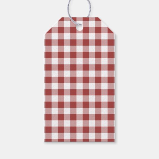 Berry Red Gingham Cadeau Labels Cadeaulabel (Voorkant)