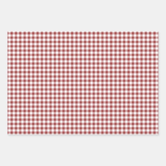 Berry Red Gingham inpakpapier (Voorkant 2)