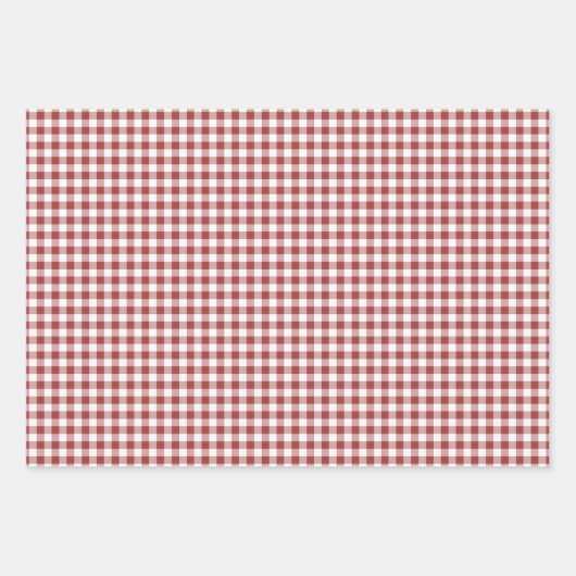 Berry Red Gingham inpakpapier (Voorkant)