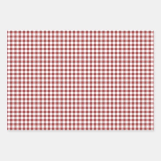 Berry Red Gingham inpakpapier Vel (Voorkant 3)
