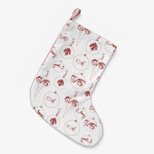 Berry Red Monogram Bauble-Ornament Kleine Kerstsok (Voorkant (Hangend))