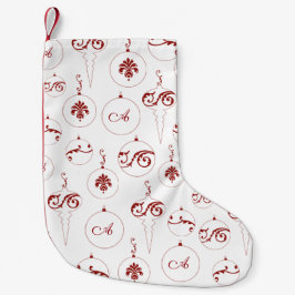 Berry Red Monogram Bauble-Ornament Kleine Kerstsok