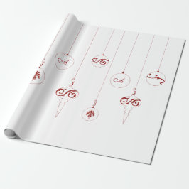 Berry Red Monogram Bauble Ornamenten Kerst Cadeaupapier