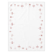 Berry Red Monogram Bauble Ornamenten Kerst Tafelkleed (Voorkant)