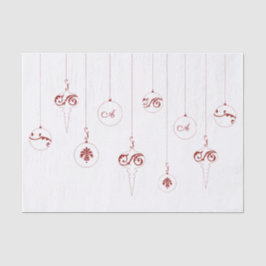 Berry Red Monogram Bauble Ornamenten Kerst Tissuepapier