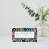 Berry Red Navy Mustard Waterverf Flowers Art Afsprakenkaartje (Staand voorkant)