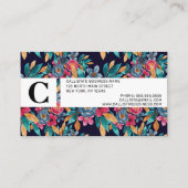 Berry Red Navy Mustard Waterverf Flowers Art Afsprakenkaartje (Achterkant)