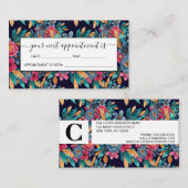 Berry Red Navy Mustard Waterverf Flowers Art Afsprakenkaartje (Voorkant / Achterkant)