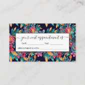 Berry Red Navy Mustard Waterverf Flowers Art Afsprakenkaartje (Voorkant)