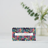Berry Red Navy Mustard Waterverf Flowers Art Visitekaartje (Staand voorkant)