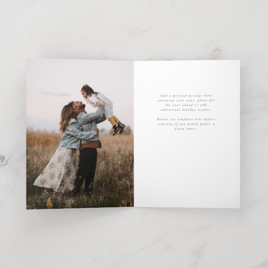 Berry Red Scripture Cross Kerstmis / Vakantie Folie Wenskaart (Binnenlaag)