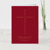 Berry Red Scripture Cross Kerstmis / Vakantie Folie Wenskaart (Voorkant)