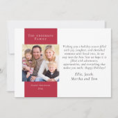 Berry Red Simple 2-Photo Feestdagenkaart (Voorkant)