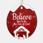 Berry Red Sparkle Winter Wonderland Worship ⛪️ 🎄 Keramisch Ornament (Links)