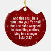 Berry Red Sparkle Winter Wonderland Worship ⛪️ 🎄 Keramisch Ornament (Achterkant)