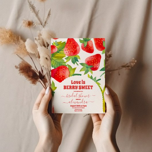 Berry Red Strawberry Vrijgezellenfeest Kaart