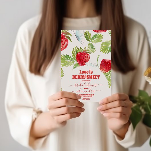 Berry Red Strawberry Vrijgezellenfeest Kaart