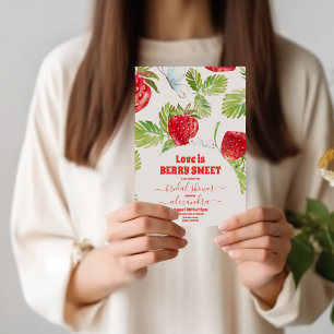 Berry Red Strawberry Vrijgezellenfeest Kaart