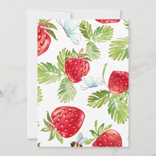 Berry Red Strawberry Vrijgezellenfeest Kaart (Achterkant)