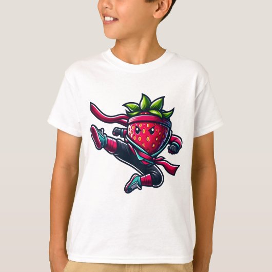 Berry Retro Ninja – Ninja Strawberry uit de jaren T-shirt (Voorkant)
