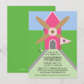 Berry roze Miniature Golf Windmill Birthday Party Kaart (Voorkant / Achterkant)