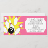 Berry roze Rolling Good Time Bowling Party Kaart (Voorkant)