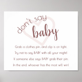Berry roze script | Radiant Orchid Dont Zeg Baby Poster