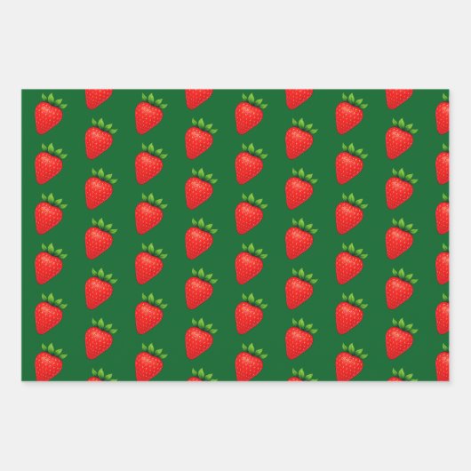 Berry Sassy™ Strawberry Wrapping Paper – Junie Fer (Voorkant 3)