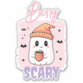 Berry Scary Cute Ghost Halloween Sticker (Voorkant)