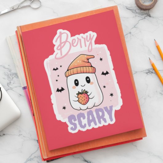 Berry Scary Cute Ghost Halloween Sticker